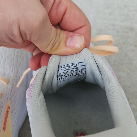 Brooks Womens Ghost 16 Running Walking Grey White Pink Shoe Size 9.5 - Picture 7 of 8